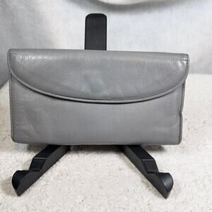 Mundi Big Fat Wallet Genuine Leather Checkbook Card Slots Divided Zipper Snap